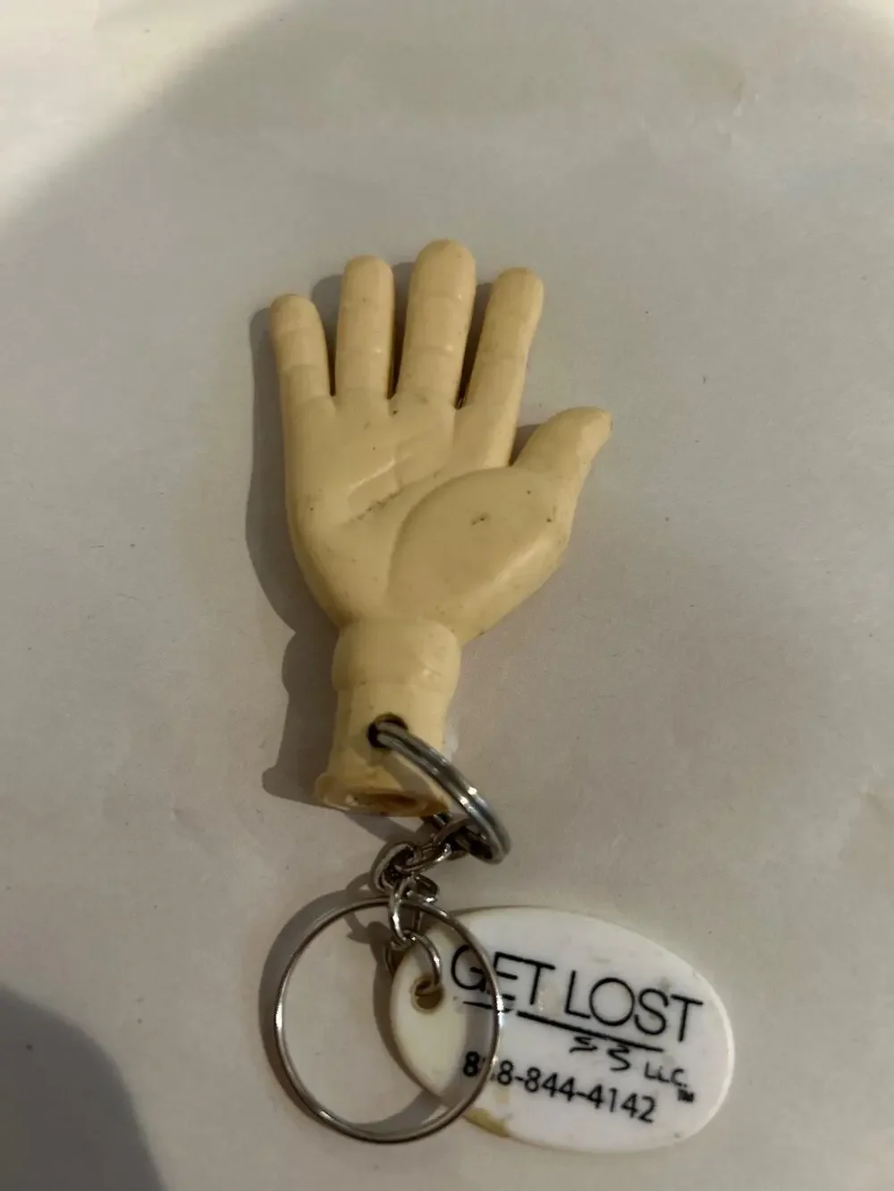 Vintage Bendable Fingers Keychain Flexible Hand Fob Novelty Key Ring